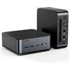 ALLIWAVA H90 Mini PC Core i7-11390H 32GB DDR4 512GB NVMe SSD, hasta 5.0 GHz, HDMI/DP/USB-C Triple Salida 4K, 2X 2.5G RJ45, Potente Computadora de escritorio para oficina y juegos