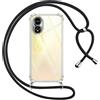 Pnakqil Cover per Oppo A38/Oppo A18 4G con Cordino, Trasparente Custodia con Laccio Tracolla Cellulare Girocollo Collana Protettiva per Oppo A38 6.56, Nero