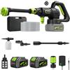 Lambluefly Idropulitrice a Batteria, 120Bar Idropulitrice Professionale con Motore Brushless e 2 Batteria 4.0Ah, Regolabile su 3Livelli, Idropulitrice Portatile per Lavaggio Auto, Pulizia del Giardino