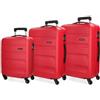 ROLL ROAD Set valigie rigide 55-64-75 cm Roll Road Flex Rosso