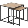 Amazon Basics Martin Quadrato Set di tavolini sovrapponibili, tavolino lato divano, effetto quercia, confezione da 2, 50 x 50 x 45 cm (Lu x La x A) (In precedenza marchio Movian)