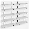BAKAJI Set 10 Mensole galleggianti da Parete in Legno, Scaffali a Muro Multiuso con Staffe in Metallo, ideali per Camera da Letto, Soggiorno, Cucina, Bagno, Libreria, Salvaspazio, 40 x 15 cm (Grigio)