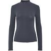 PIECES Pckitte Noos BC-Maglietta con Zip Maniche Lunghe, Ombre Blu, L Donna