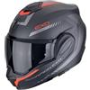 Generico SCORPION EXO-TECH EVO CARBON CASCO HELMET FLIP BACK 180°COSY Nero opaco-Rosso (M)