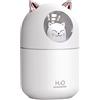 Sysdisen Piccolo umidificatore | Diffusori di aromi in gatto 300ML per oli essenziali, Umidificatore da scrivania USB con luce notturna per, ufficio, auto, cameretta, funzionamento