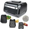 Korona 46160 - Griglia multifunzione 8 in 1, friggitrice ad aria calda, forno, pizza, funzione arrosto, barbecue, quattro livelli di cottura, con griglia, cestello e pentola, facile da pulire