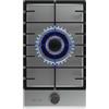 Cecotec Piano Cottura Gas Butano e Naturale 1 Fuoco Bolero Squad G 1200F Inox. 3500W, Acciaio Inox, Griglie Complete Ghisa, Bruciatore WOK Tripla Corona, Accensione Elettrica, Sistema Sicurezza