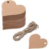 QUARKZMAN 100Pz Etichette Regalo Etichette Carta Kraft Etichette Regalo, Carte Cuore con 10 Metri di Spago di Juta per Confezionare Regale Natale
