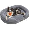 Feandrea Cuccia per Cani di Taglia Grande, 91 x 68 x 18 cm, Ortopedica, Rivestimento Impermeabile, Bordi Rialzati, Sfoderabile e Lavabile, Antiscivolo, Grigio Chiaro PGW282G01