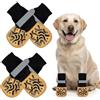 Guyode 4 Pezzi Calzini per Cani A Doppia Faccia, Calze Antiscivolo Cane, Morbida Protezione Regolabile per Le Zampe del Cane con Cinghia, Controllo Trazione per Interni per Cani di Piccola (6.5*16CM)