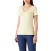 Koton T-Shirt Basic a Maniche Corte con Scollo a V, Giallo (ACS), M Donna