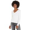 Tommy Jeans Donna Maglietta Maniche Lunghe Slim Fit Essential V-Neck Scollo a V, Bianco (White), XL