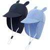 MK MATT KEELY 2 Pezzi Cappello Estivo Bambino Cappellino da Sole Neonato Bambini Cappello da Legionario Protezione Solare,Blu+Marino,6-12 Mesi