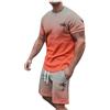 Generico Tuta Corta Uomo 2025 Camicia Maniche Corte Pantaloni Leggero Completino Due Pezzi Solid Color con Scollo Rotondo Leggeri Taglie Forti Jogging Set Spiaggia Sport Multicolore Casual Curvy Training