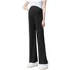 Olamao Pantaloni Premaman a Gamba Larga Morbidi - Vita Elastica Regolabile- comodità Massima per Gravidanza, Ideali Primavera Estate (M, Nero)