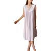 YOUCAI Donna Pizzo Fiore Ricamato Lingerie Scollatura a V Estate Camicia da Notte Pigiama Elegante Senza Maniche Vittoriana Vintage Abito da Notte Camicie da Notte LiViola