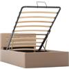 vidaXL Giroletto Idraulico con Contenitore Moderno Salvaspazio Robusto a Doghe Letto Imbottito Struttura Telaio Cappuccino in Similpelle 90x200cm