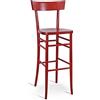 Sedam Srl Sgabello Milano, Storico e Vintage, in Legno Massello, Alta Qualità, Vari Colori Disponibili, Ristorante Casa Cucina Sala Interno, 100% Made In Italy (Rosso)