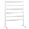 HOMCOM Scaldasalviette Elettrico da 140W, Portasciugamani Riscaldato a 6 Barre con Temperatura 45°C-55°C, in Alluminio, 69x36x90 cm, Argento