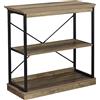 HOMCOM Scaffale in Stile Industriale, Scaffale Libreria in Legno Marrone e Metallo Nero, 80x36x81.3cm
