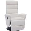 Miliboo Poltrona girevole Relax Manuale in Tessuto Ciniglia Beige Nelson