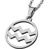 ZENSE - Collana zodiaco Acquario da uomo ZP0244, diametro 2 cm, con catena