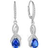 YL Orecchini all'infinito in argento Sterling 925, orecchini a nodo, 12 pietre di nascita in zirconia, gioielli regalo per donna, madre, amica, Argento, Zaffiro