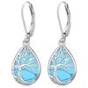 Friggem Orecchini Albero della vita, Orecchini Albero genealogico turchesi in Argento Sterling 925 e Orecchini Pendenti Donna Regali per mamma donna ragazza