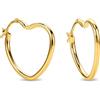 Miore Orecchini Donna Argento Sterling 925 Placcato Oro 18K, Orecchini a Cuore Dorati da 24mm, Gioielli da Donna Made in Italy, con Custodia Portagioie
