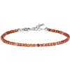 GAVU Bracciale da Donna Minimalista in Pietre Dure, Bracciale Hessonite da Donna