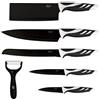 Cecotec Set di 6 coltelli da cucina di fascia alta Coltelli professionali Swiss Style Colore: bianco o nero Swiss Chef di (nero)