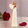 PlentifulHome Statuetta di angelo custode in resina con cuore dipinta a mano, decorazione per la casa, regalo curativo perfetto per le donne, statua da collezione (crema)