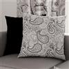 PETTI Artigiani Italiani - Coppia di Federe Cuscino 50x50 cm in Microfibra, Cuscini Arredo Camera da Letto, Divano, Salotto, Set 2 Fodere Copricuscino, Federa Paisley Nero, 100% Made in Italy
