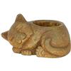 Classic Home & Garden Classic Home and Garden Cement Buddies - Fioriera per interni ed esterni, con foro di drenaggio, gatto che dorme, marrone ruggine, piccola, 17,8 cm