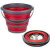 Dirt Devil Secchio Pieghevole 10 Litri - Campeggio Multifunzione Uso - Pulizia Compatto Pieghevole - Contenitore Portatile Pratico - 32 x 25,5 x 5,5 cm - Rosso Grigio