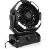 ELZO Ventilatore da Campeggio con Luce LED, 20000mAh Ventilatore da Tavolo con Telecomando e Gancio, Ventilatore Portatile Ricaricabile con Rotazione 270°, Ventola USB per Casa Esterno Campeggio Tende