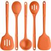 U-Taste 5 Pz Utensili cucina silicone lunghi, resistente a 315°C, Arancione | Accessori per uso alimentare, Spatole, cucchiai da cucina e mestolo in antiaderente