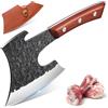 Purple Dragon Mannaia Cucina 1095 Full Tang Acciaio Carbonio Fodero Pelle | Codolo pieno, mannaia cucina pesante, taglio ossa carne, fodero pelle, coltello macellaio, acciaio 1095, lama HRC60+