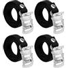 COYUN 4 Pezzi Cinghie Pedale, Piede Pedale Cinghie in Nylon, Scivolo Regolabile Bicicletta Cinghie Pedale per Attrezzi Mountain Bike, Bici da Strada Nero