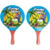l&j Racchette da spiaggia in legno racchettoni da mare con pallina morbida giochi racchetta beach tennis spiaggia giardino per adulti ragazzi bambini coppia n 2 pezzi