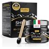 RAIBU Shilajit Himalayano Puro - Resina di Shilajit con 85+ Oligominerali e Acido Fulvico - Alta Potenza, 600 mg per dose giornaliera - Naturale, Vegano e Senza Aditivi