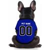 Generic Maglia da calcio per cani, con logo personalizzato con nome, numero, leggera, traspirante, a maniche corte, per cani di taglia media e piccola