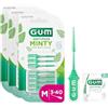 GUM SOFT-PICKS MINTY Scovolini in gomma al fresco sapore di menta | Pulizia dei denti e rimozione della placca | Misura M | Multipack 3x40 (con 1 campione omaggio)