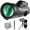 Xinhuju Cannocchiale monoculare per esterni, potente telescopio da viaggio con zoom 80x, dispositivo portatile ad alta chiarezza, adattatore per smartphone per osservazione della natura, palmare ottico per