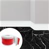 bechoanigel Battiscopa morbido autoadesivo, in PVC, bianco, 10 cm x 3 m, listello autoadesivo per cucina, bagno e soggiorno