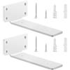 YFCVIP 2 Pezzi Staffe per Mensole Galleggianti, Staffe per Mensole Pesanti, Supporto da Appendere Alla Parete, Staffe a L, Supporti per Scaffali Invisibili (Bianco, 20 cm)