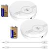 Piashow Confezione da 2 rilevatori d'acqua, allarme per acqua, 135 dB, sensore dell'acqua, allarme per cantina, bagno, lavanderia, cucine, garage e soffitta (batterie 6F22/9 V incluse)