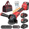 Avhrit Smerigliatrice angolare a batteria con 2x 5,0Ah, smerigliatrice angolare a 9500 giri/min. Smerigliatrice angolare a batteria senza spazzole da 125 mm, Flex a batteria con dischi da taglio per tagliare