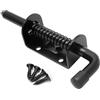 Litensh 2 perni di chiusura a molla da 12,7 cm, in acciaio inossidabile 304, chiavistello scorrevole per porte per fienili, garage, capannoni, rimorchi, ferramenta, 128 mm, nero