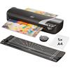 GBC Inspire+ Set 4 in 1 con Plastificatrice per Documenti in Formato A4, Taglierina, Arrotondatore Angoli e Confezione di Pouch - Bianco (4410036)